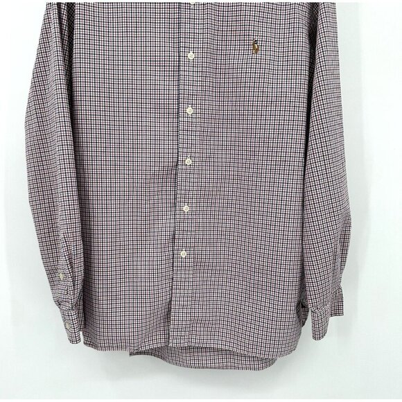 RALPH LAUREN long sleeve button up shirt check gingham 100% cotton stretch L - Picture 4 of 6